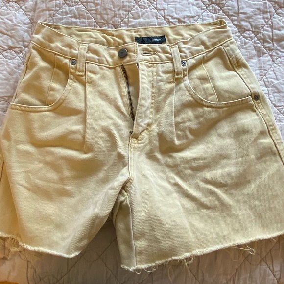 Yellow Denim Jean Shorts - Picture 5 of 5